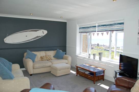 Living room with sofa and window view